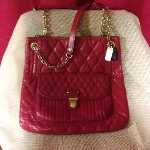 Red leather coach bah